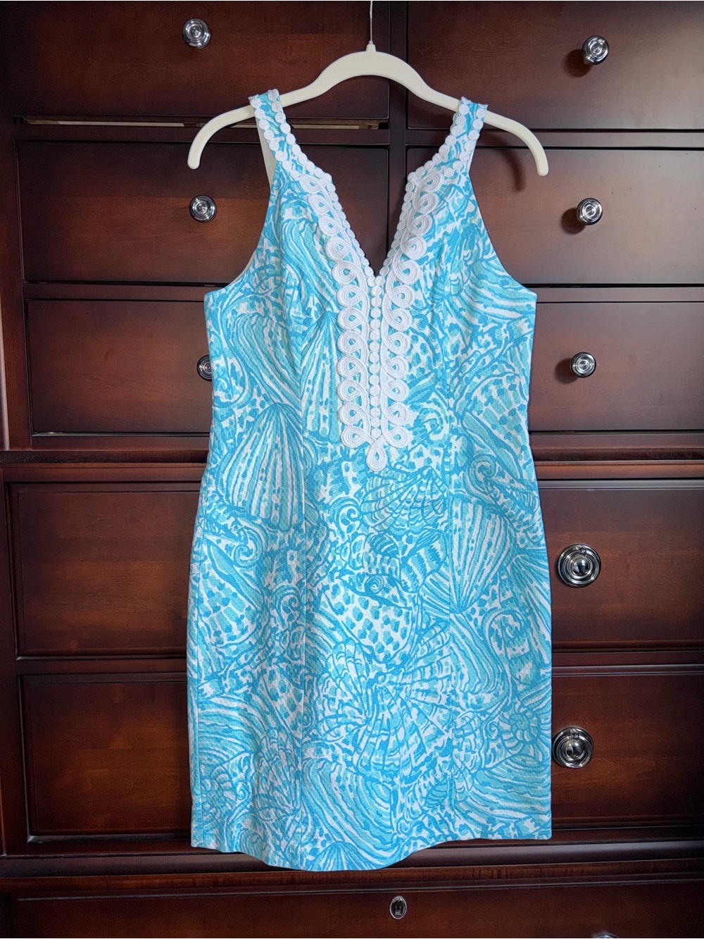 Lilly Pulitzer Valli Stretch Shift Dress in Succulent Blue